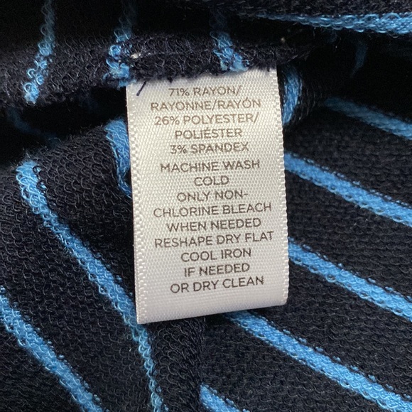 Loft 3/4 Tie Sleeve Stripe Top 💗 Navy & Blue - Picture 14 of 14